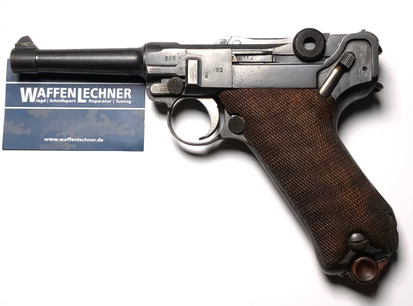 Pistole 08, Fertigung Erfurt 1917, Kal. 9mm Luger, gebraucht bei Waffen Lechner